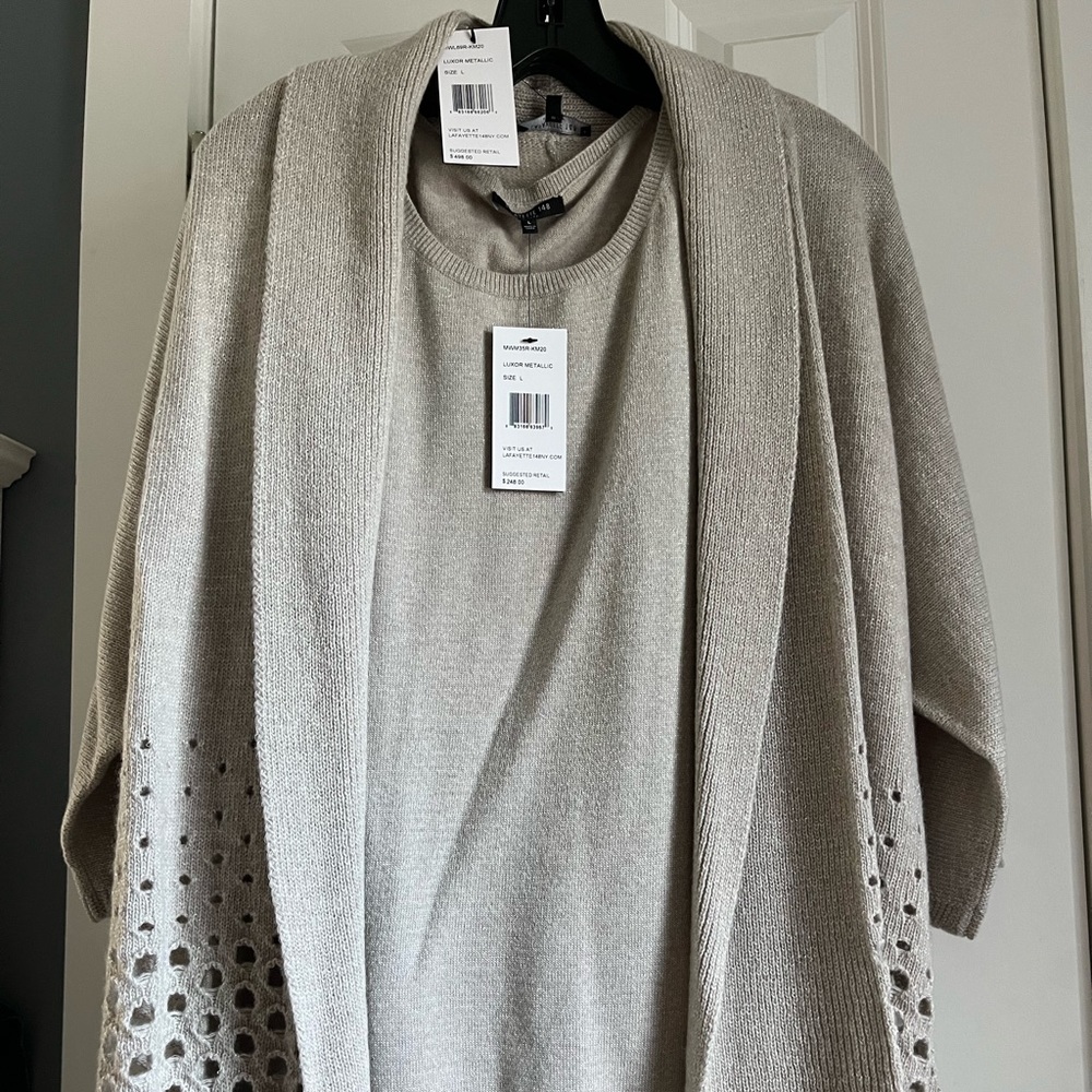 Lafayette 148 New York wool blend sweater with matching top.